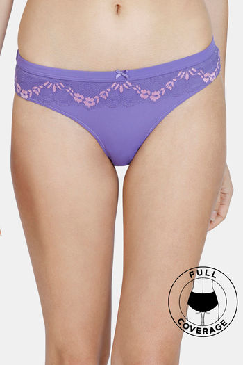 Buy Zivame Ruby Spark Low Rise Full Coverage Bikini Panty - Purple Corallite